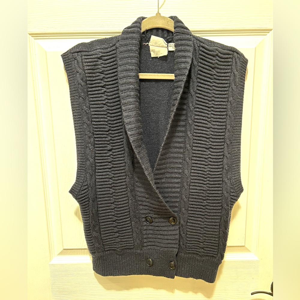 Vintage Koret Career Navy Blue Women's Sweater Vest Size M/L